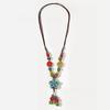 Vintage Ethnic Ceramic Necklace Long Colorful Beads Sweater Chain New Chinese Pendant Versatile Jewelry