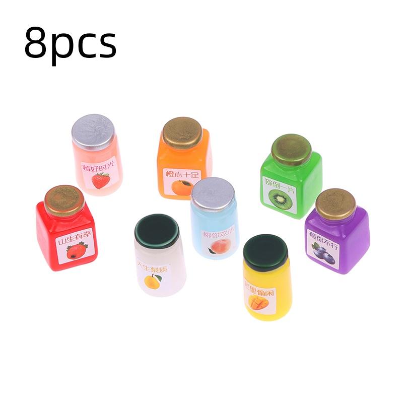 8/10Pcs 1:12 Micro Jam Bottle Simulation Model Dollhouse Miniature Kitchen Decoration Dolls House Accessories Toy