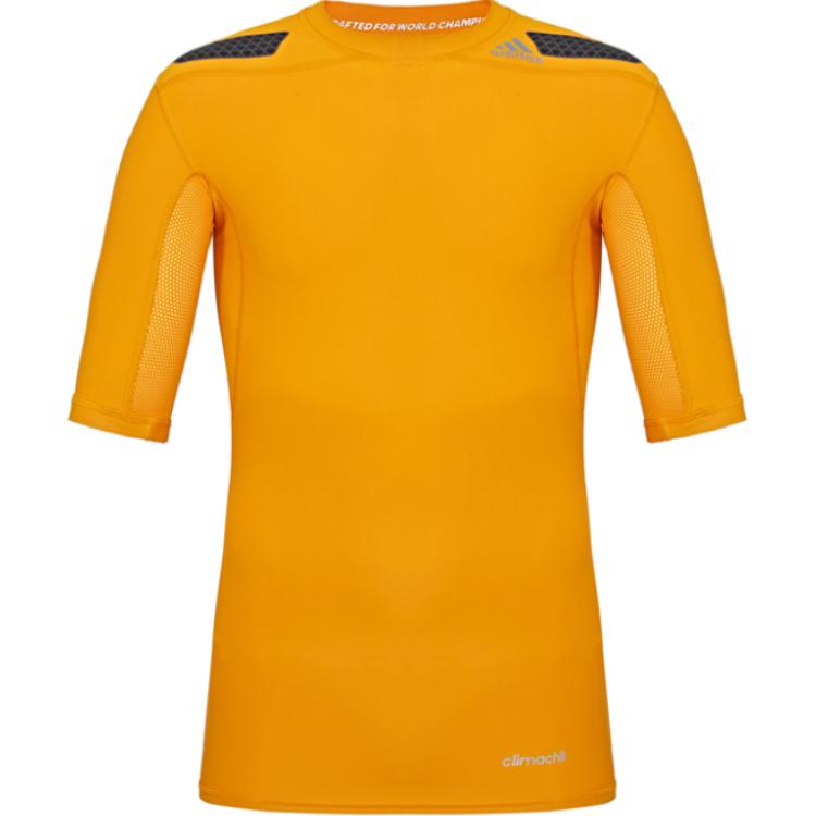 

Adidas Модная Универсальная Удобная Футболка-пуловер с коротким рукавом Мужские топы Желтый AJ4892 M