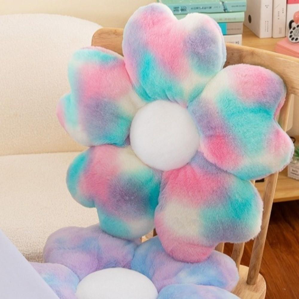 Colorful Flower Plush Pillow Fluffy Cherry Blossom Mat Kawaii Petals Seat Cushion  Kids Room