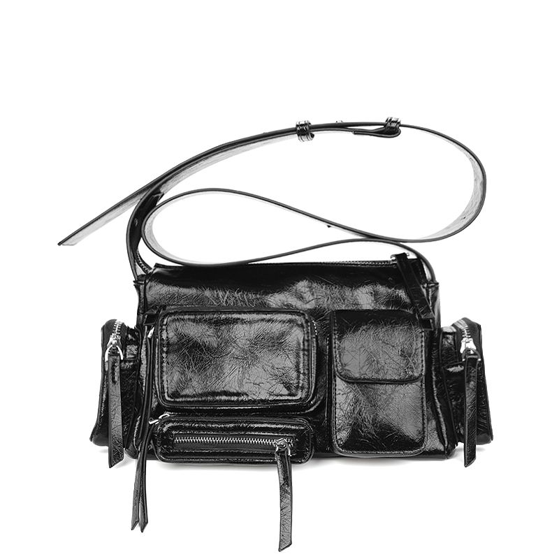 

Simple Original Multi-Pocket Sexy One Shoulder Motorcycle Bag Black In Stock