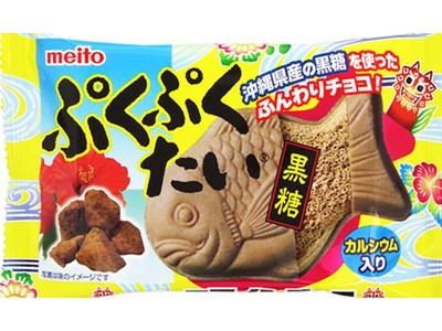 Meito Puku Puku Taiyaki Yakiimo — japonské vafle ve tvaru ryby s čokoládou a příchutí batátu, 16,5 g