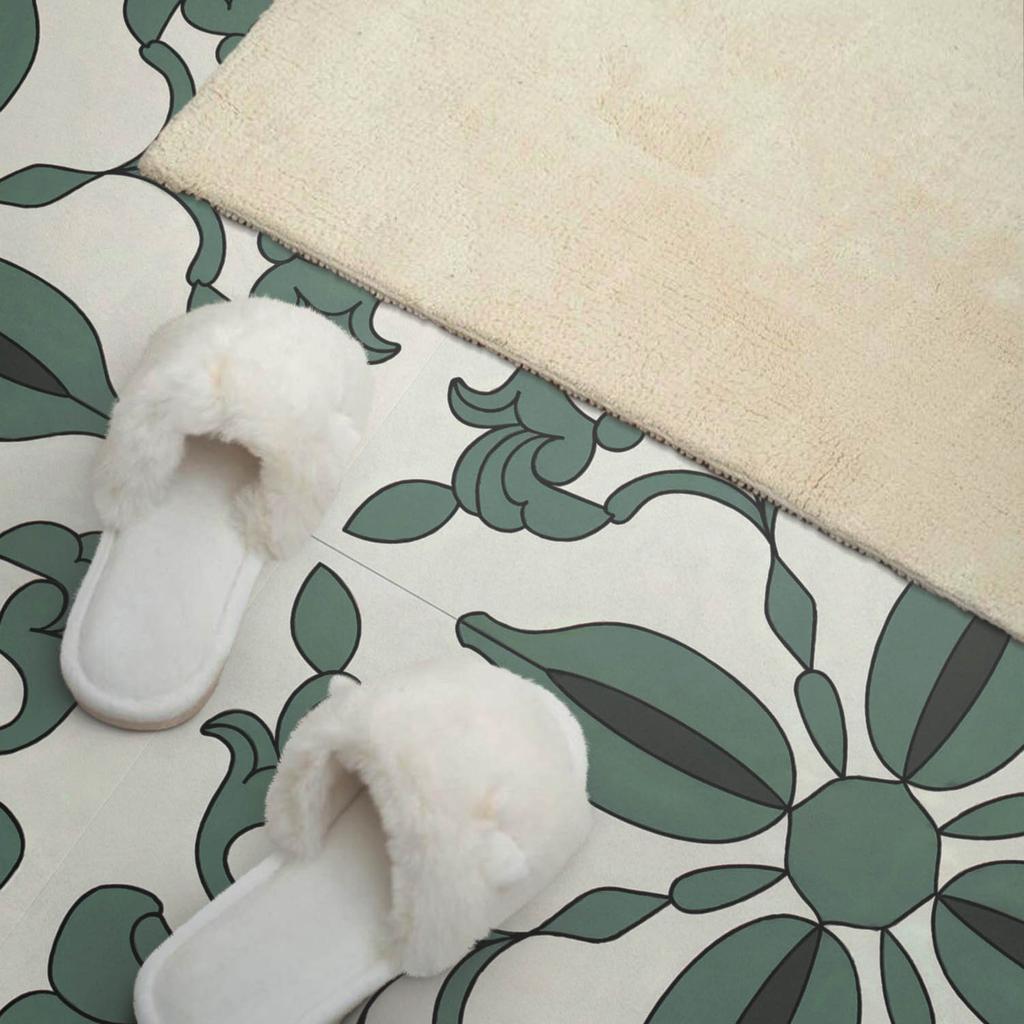 Vinyl Adhesive Hallway Decor with Graphics 120x60 cm Elegant Plant Pattern
