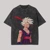 Dragon Ball Super Saiyan  Battle Printed Tshirt Mens and Womens Washed Tshirt High Quality Vintage Cotton Tshirt Tops