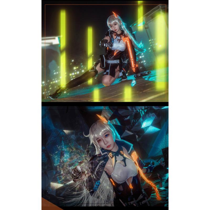 Hra  Impact 3 Kiana Kaslana Cosplay Kostým Dámske Sexy Šaty 3D Pokrývka hlavy Rukavice Plášť Uniforma Halloweenske Párty Oblečenie