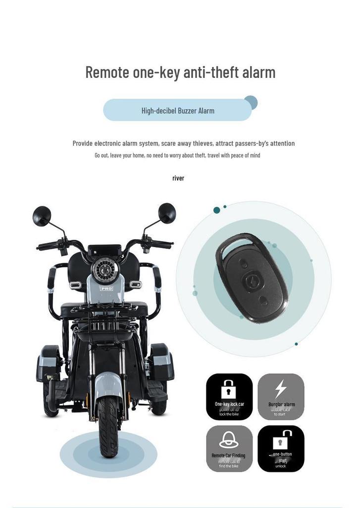 Electric Scooter Tricycle for Adults & Seniors: Compact, Reliable for Home Use & Child Transport