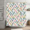 Geometric Shower Curtain Modern Abstract Pattern Waterproof Bathroom Decor Washable Liner Backdrop Artistic Home Textile