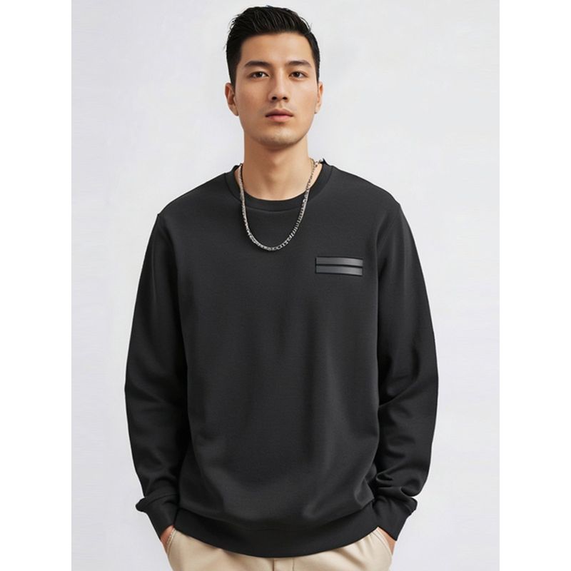 Liquid Ammonia Double-Sided Mercerized Long-Staple Cotton Sweatshirt Men 2024 New Spring and Autumn Round Neck Export Men Casual Jacket