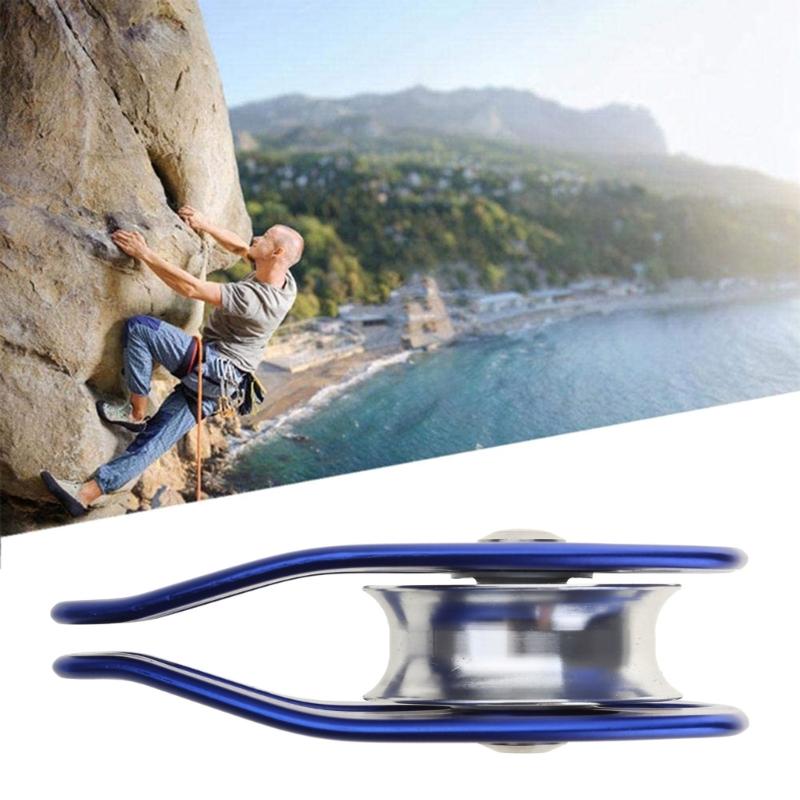 Stainless Flexible Active Pulley Sideplate Single Sheave Pulley 360degree Wwivel for Rock Climbing Hauling Gear 28KN