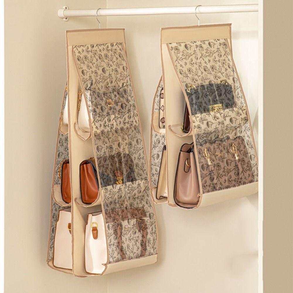 

с крючком для хранения сумок, подвесная сумка, многофункциональный пылесборник, портативная сумка-органайзер для спальни pink-4 grids