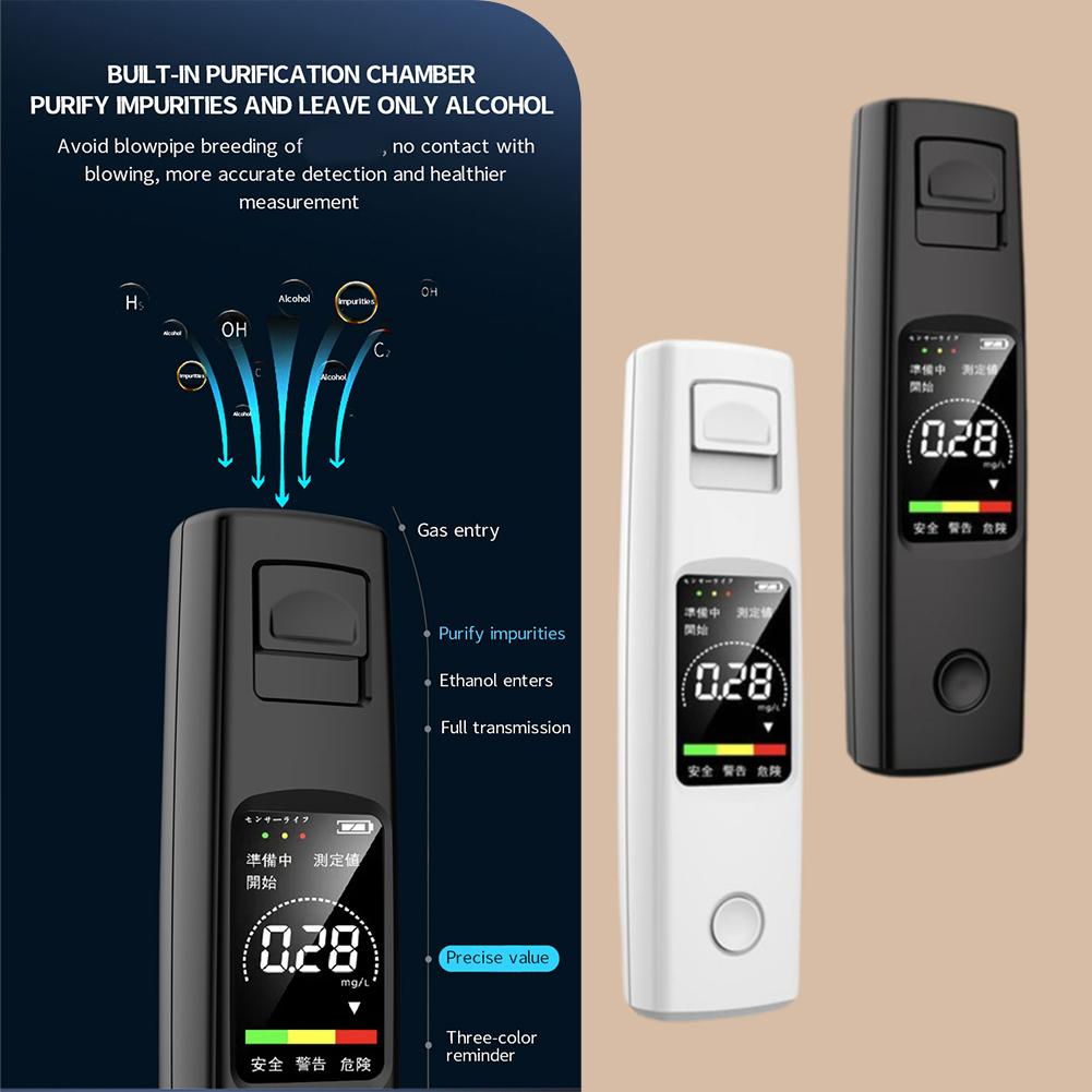 Alcohol Tester Professional High Sensitivity Breathalyzer Breathalyzer Alcoholometer Portable Non-Contact Charging Type-C L0P0