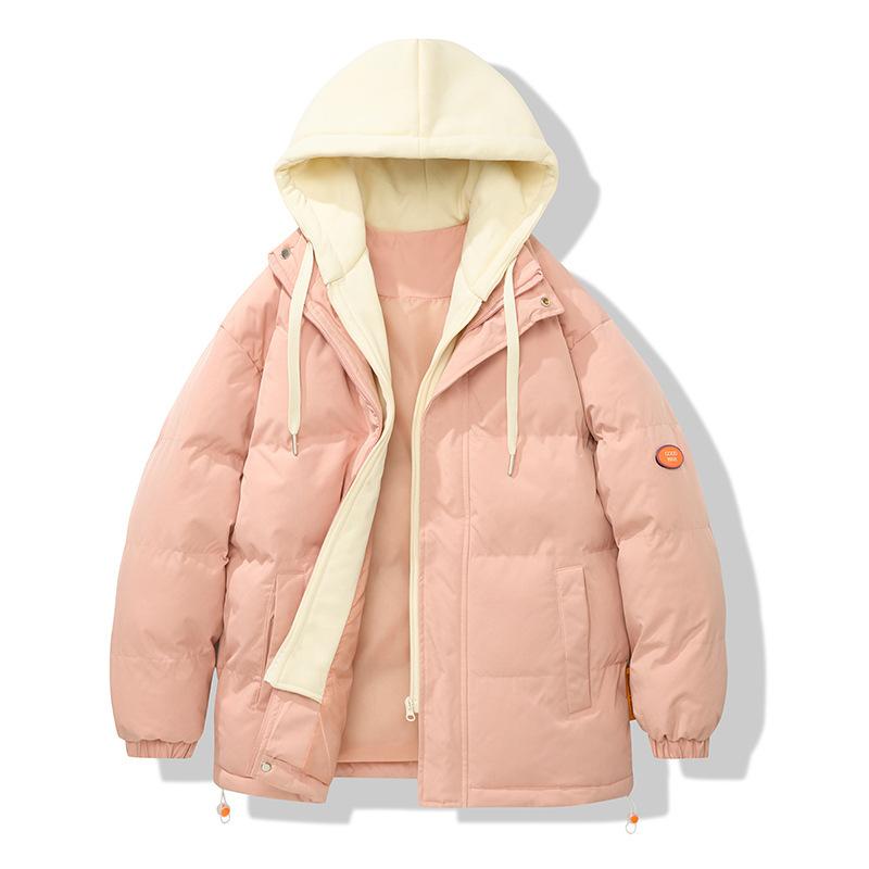 

Fake two-piece cotton-padded men s jacket autumn and winter 2025 new piled and thickened cotton-padded men s down cotton-padded jacket winter clothing 6XL рожевий