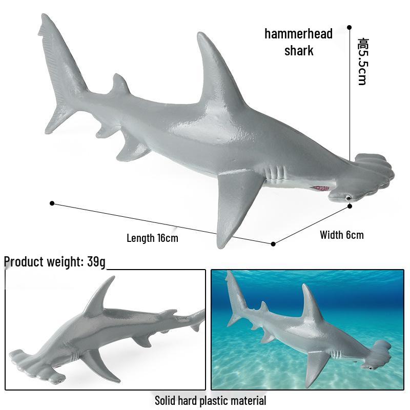 Shark Model Set: Megalodon, Whale, Great White, Blue, Grey Mackerel, Man-eater, Hammerhead Toy