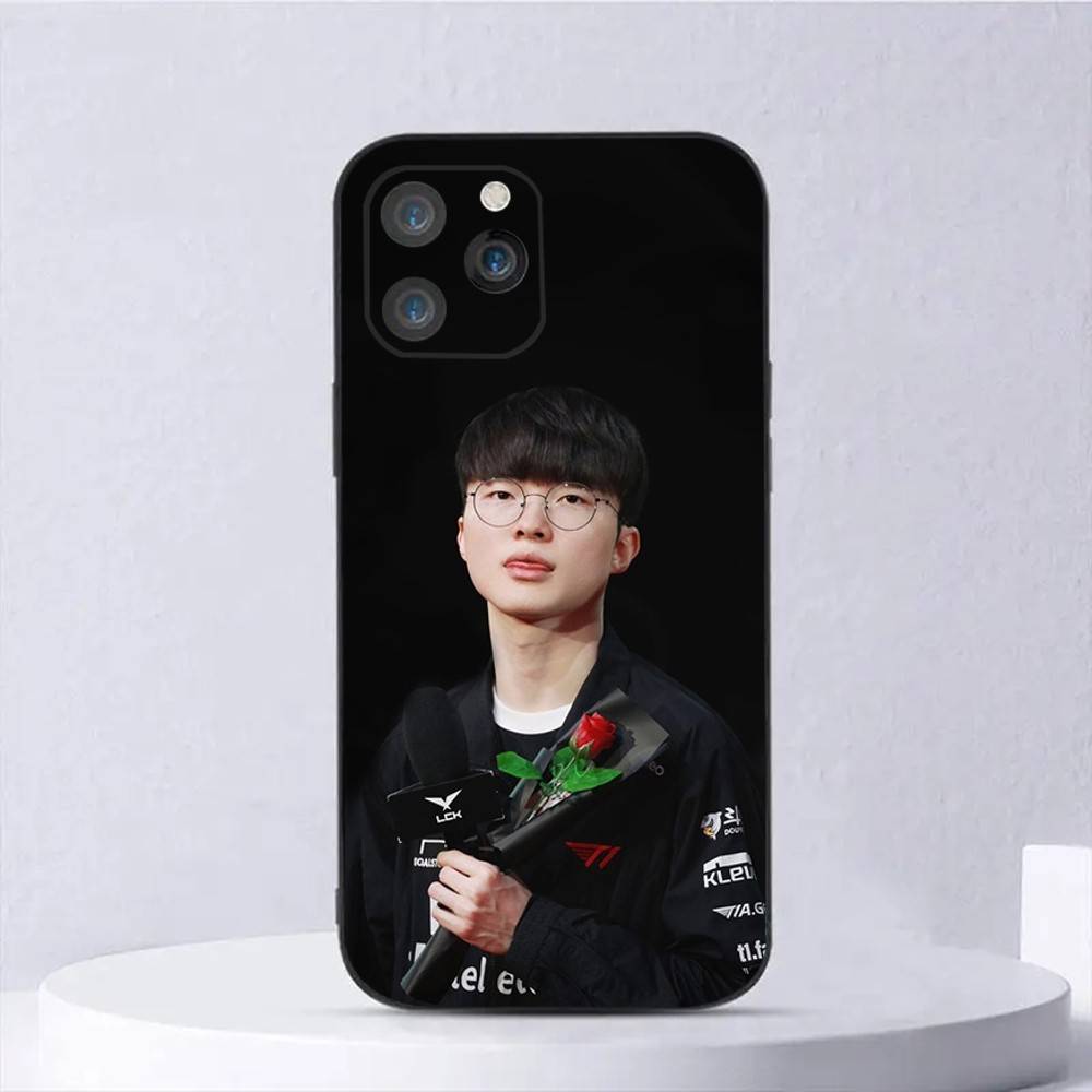 

Faker T1 L-Lols Phone Case For iPhone 16,15,14,13,12,11,Plus,Pro Max,XS,X,E,SE,Mini Soft Silicone Black Cover iPhone16promax