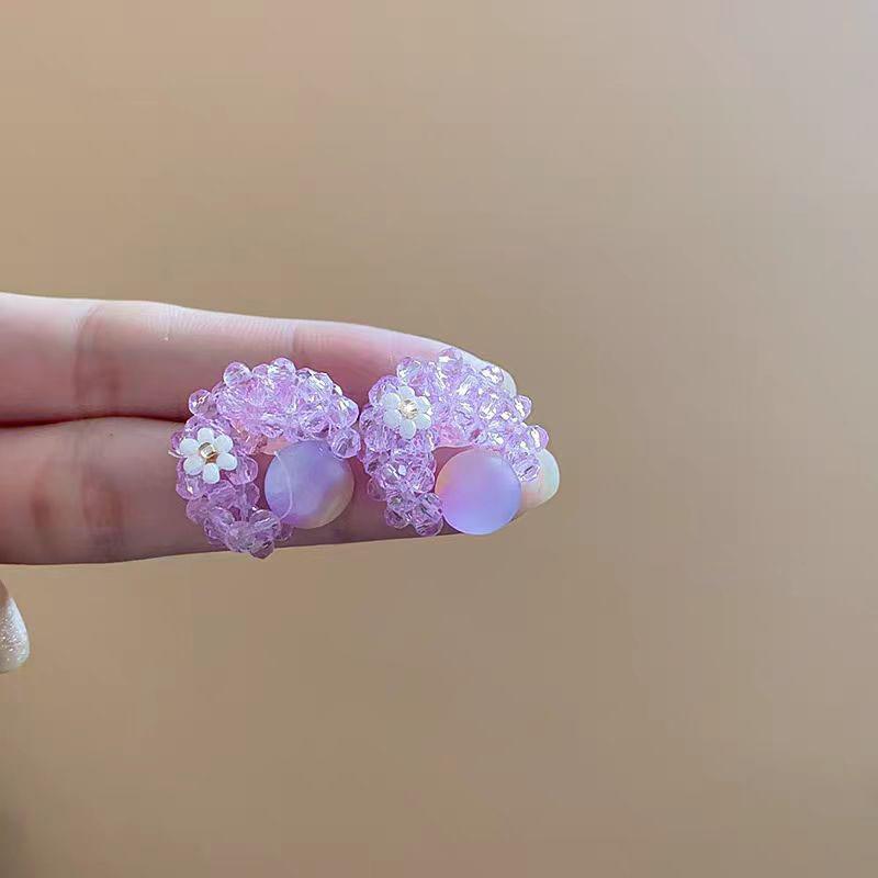 Handmade 2025 Refreshing Blue Beaded Stud Earrings - Unique High-End Vacation Style Design