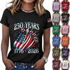 Women's Fashion Casual Printed Short Sleeve Round Neck Pullover Tops