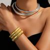 Light Luxury Fashion Elastic Bracelet Necklace Stainless Steel Plated 18K Gold Men'S And Women'S Element Jewelry