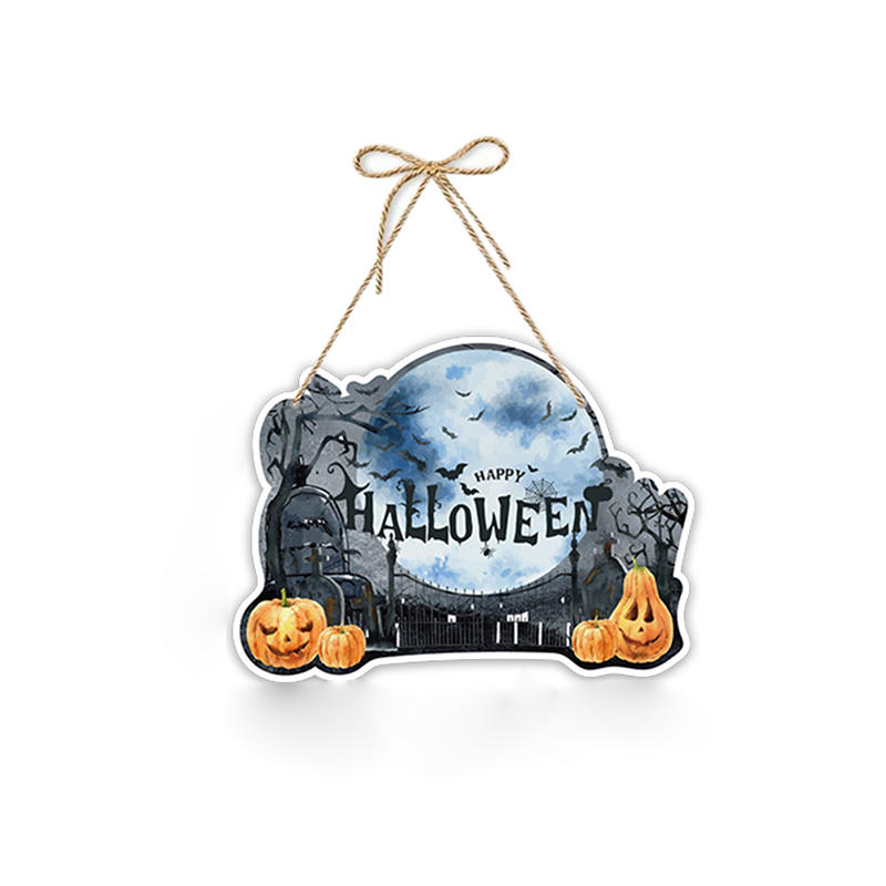 Creative Halloween Theme Spooky Ghost Paper Door Hanging Sign Front Door Porch Window Indoor Outdoor Party Scene Decor