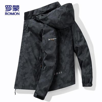 Herren Tarnung Kapuzen-Outdoorjacke i7