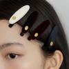 oval velvet hair pin (4colors)