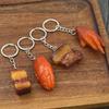 1Pc Creative Simulation Food Keychain PVC Model Gift Soft Glue Fake Braised Pork Belly Pork Trotters Roast Chicken Pendant