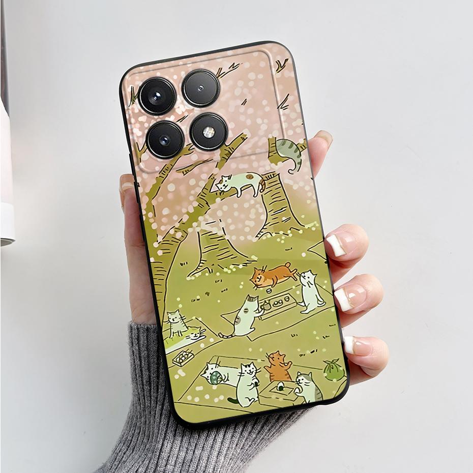 For Xiaomi POCO F6 Pro Case Cute Bear Cartoon Frog Silicone Soft Rubber Camera Protector Case POCO F6 Pro Case POCO F6 Pro Cover