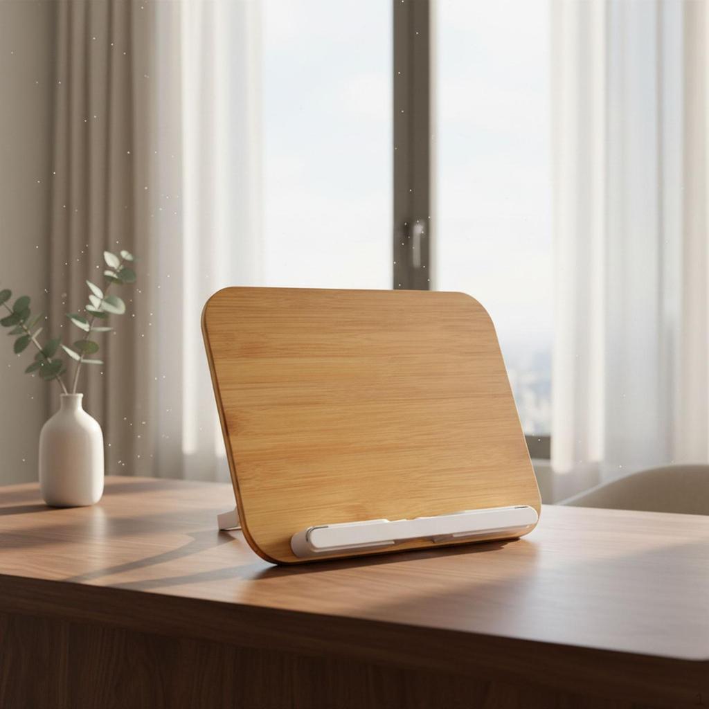 Book Stand for Reading Wooden Bookstand Foldable Portable Adjustable Holder Textbook Sheet
