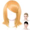 CaseEden Cosplay Wig, Short, Smooth, Gold Blonde, Set of 2 Wig Nets