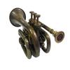 Musikalisk Antik Mässing Vintage Trumpet Fickbugelhorn 3 Ventiler Munstycke Bäst för Gåva