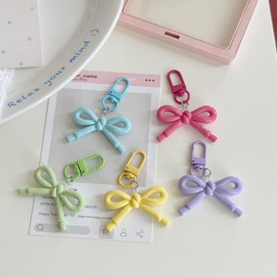 1 Piece Creative Design Sweet Candy Color Key Holder Hollow Design Bow Korean Fashion Keychain Organizer Kawaii Student Supplies