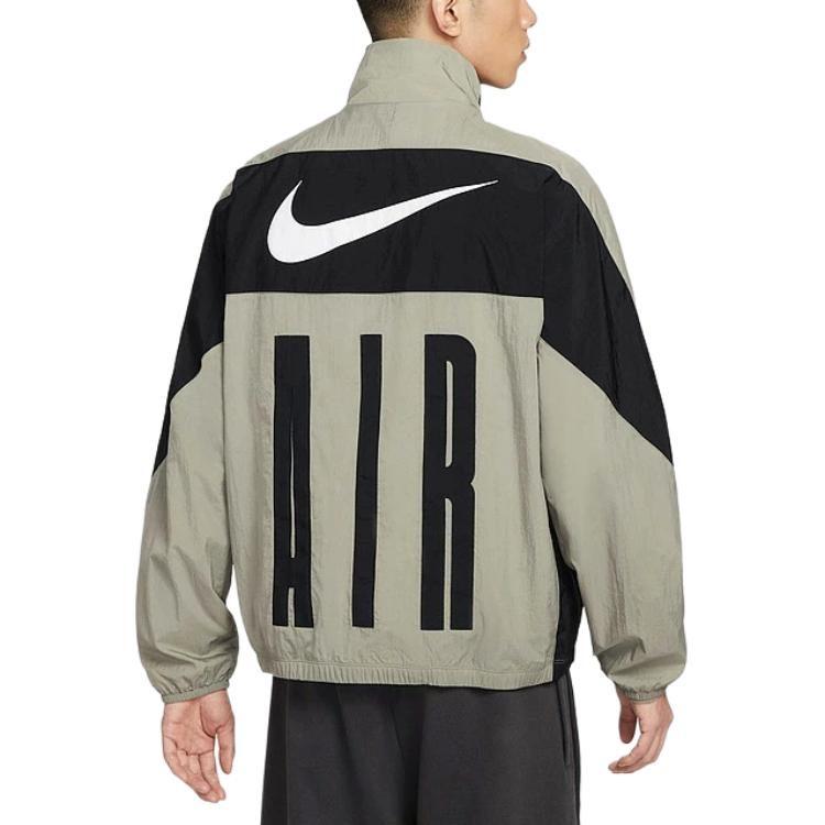 Nike Air Woven Jackets Men's Gray Stand Collar Moderate Other HV0881-320