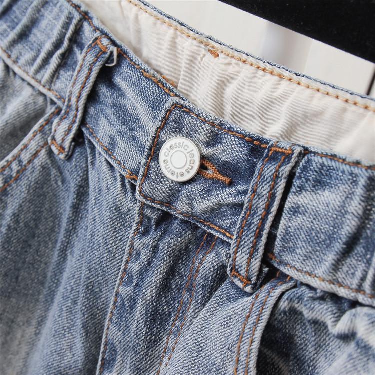 Women's Vintage High-Waist Jeans: Elastic Solid Denim Harem Pants, Oversize Fashion Style, Plus Size Up To 6XL
