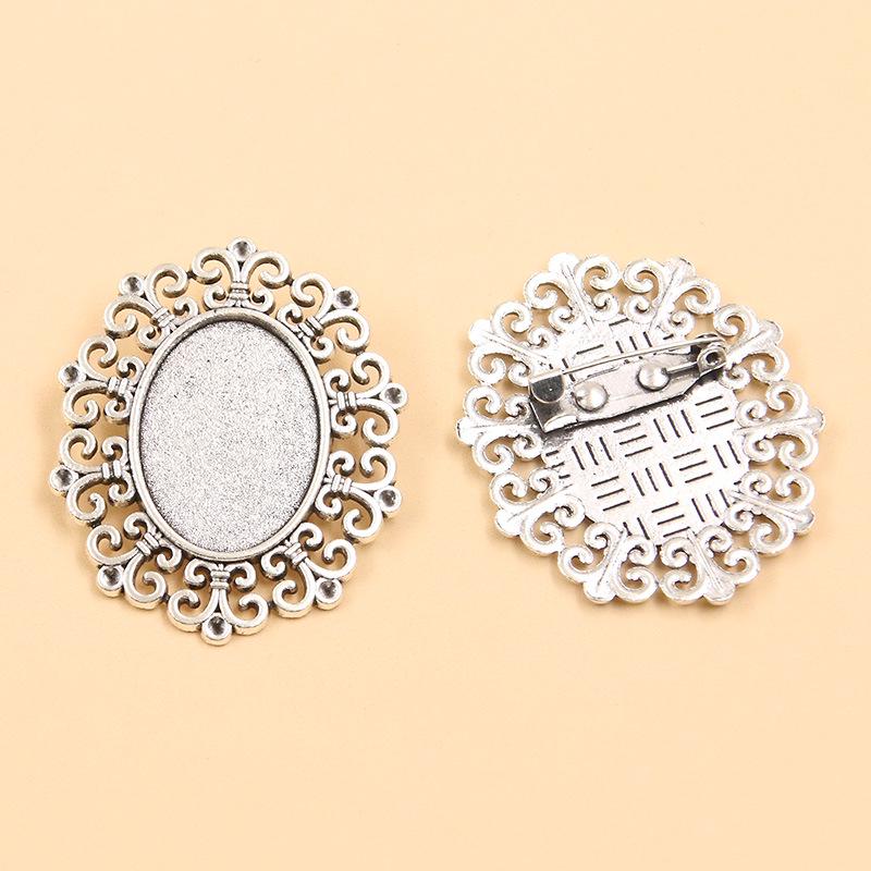 7 Styles 18x25mm Gem Brooch & Pendant Base Holder for DIY Accessories