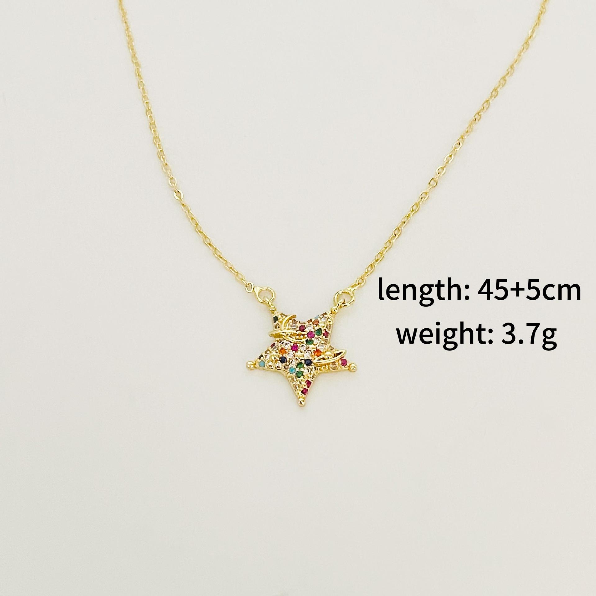 

Ожерелье с пентаграммой Цветной циркон Ожерелье с пентаграммой Праздничное ожерелье в женском стиле разноцветный