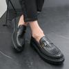 Leather Shoes Men's New Men's Low-top Business Fashion British Style One-pedal Platform Casual Leather Shoes Men
