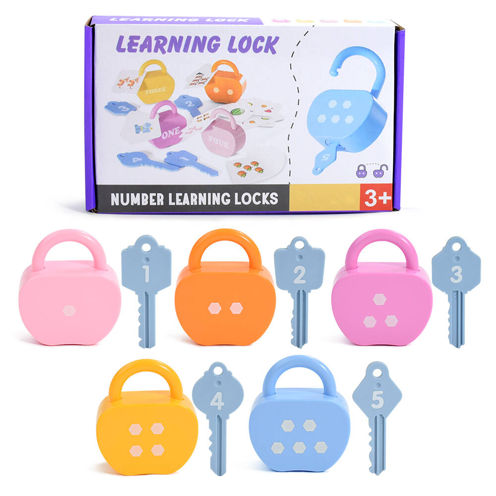 20PCS Kids Alphabet Lock Key Toy Set Car Locks Montessori Educational Number Matching Homeschool Math Toys Baby Word Cognition