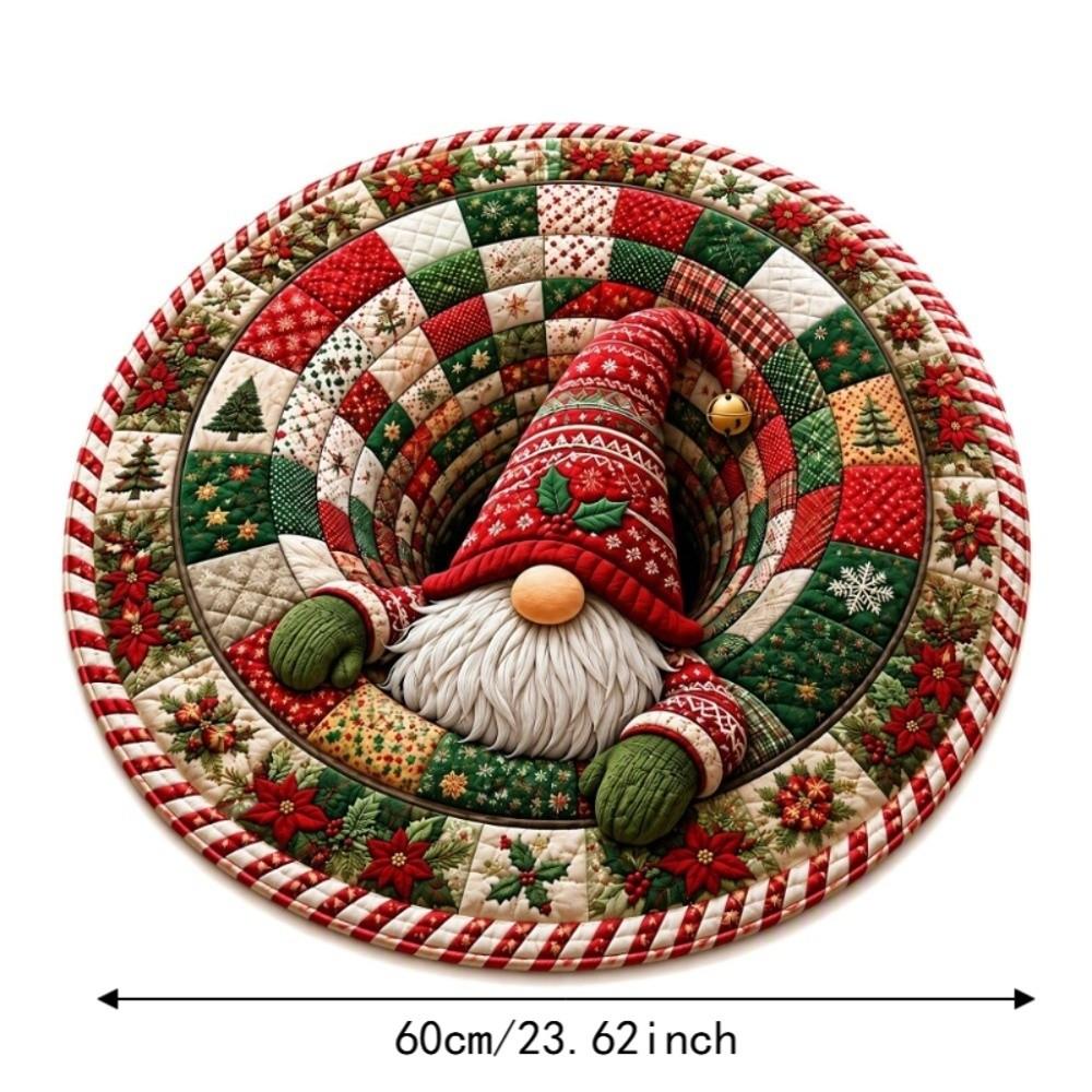 3D Special-shaped Christmas Round Carpet Imitation Cashmere Santa Claus Floor Mat  Home Decor