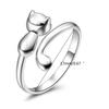 Cat Finger Rings Cat Adjustable Opening Rings Alloy Material Party Jewelry