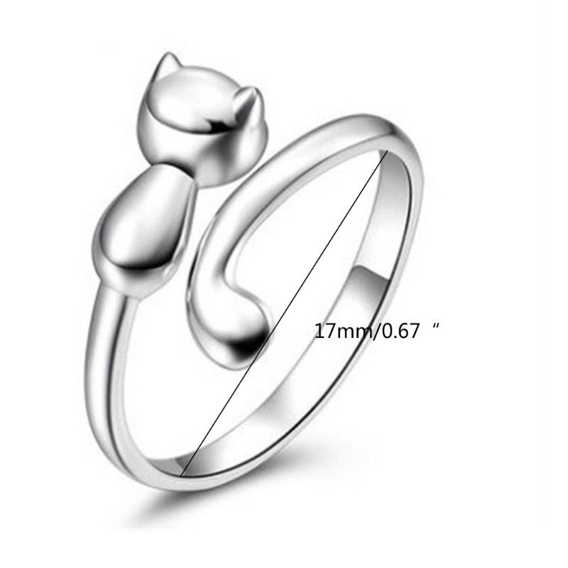 Cat Finger Rings Cat Adjustable Opening Rings Alloy Material Party Jewelry
