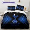 Tottenham Hotspur F.C Pattern Bedding Quilt Set  Home Decoration  Gift (1 * Duvet Cover + 2 * Pillowcase  Without Core)