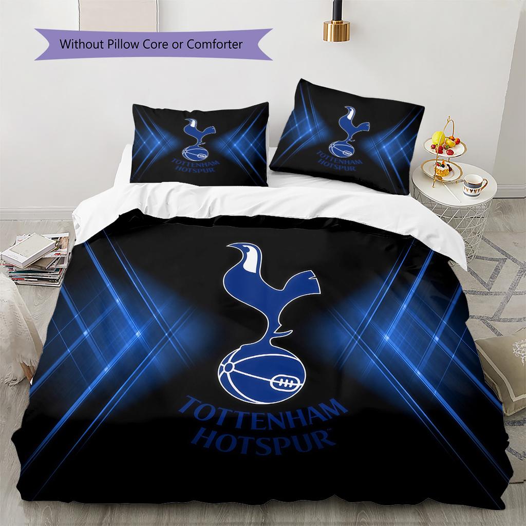 Tottenham Hotspur F.C Pattern Bedding Quilt Set Home Decoration Gift (1 * Duvet Cover + 2 * Pillowcase Without Core)