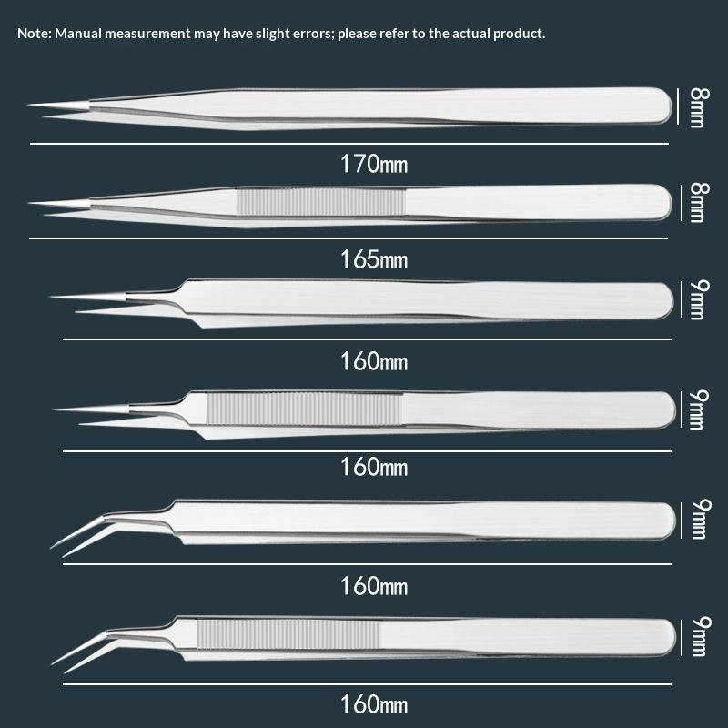 Stainless Steel Precision Tweezers Anti-Static Rust-Proof for Industrial Flying Wire Phone Repair Craft Jewelry Making