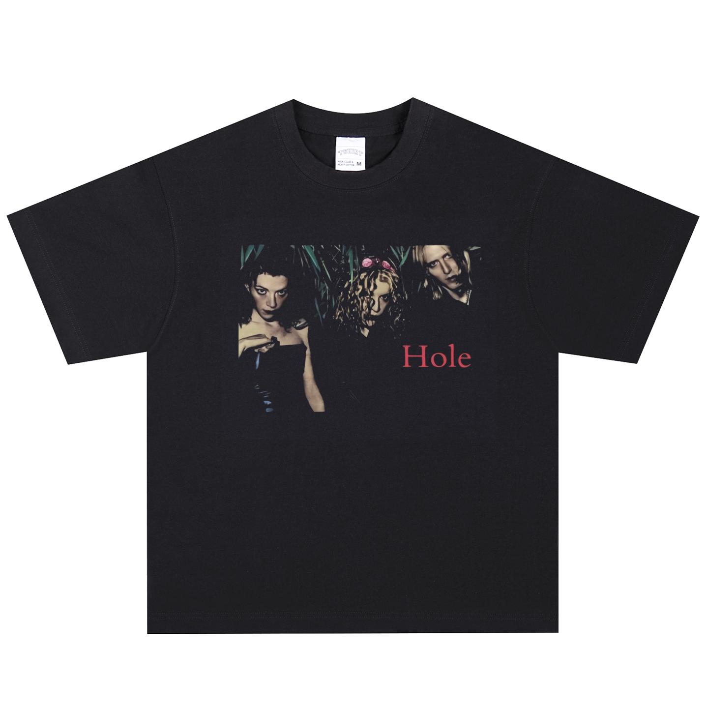 Hole T-Shirt, Soft Fabric Casual Daily Wear S