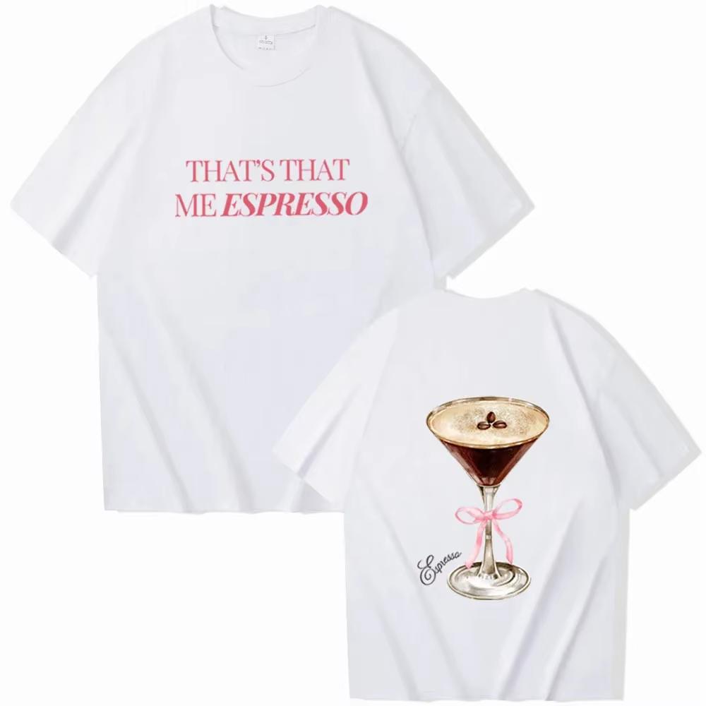 Sabrina Carpenter Espresso Album Merch Tees Harajuku Men's Woman O-Neck T-Shirts Summer Loose 100% Cotton Oversized T-shirt Tops