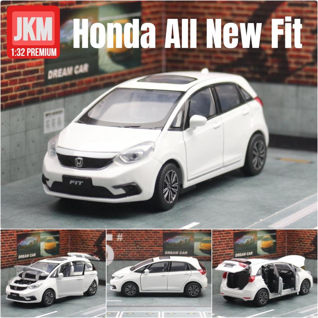 1/32 Honda FIT JAZZ SUV Sport Toy Car JKM Diecast Miniature Model Doors Openable Sound & Light Collection Gift For Boy Boys Kid