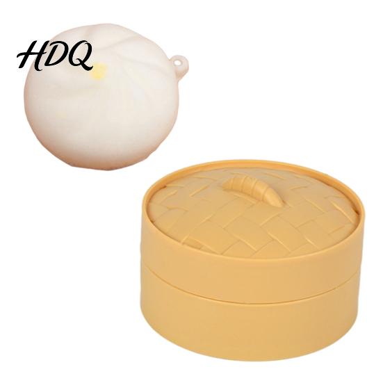 Palm-sized Stress Reliever Chinese Food Squeeze Toy Slow-Rising TPR Steamed Bun Dumpling Roll Fidget