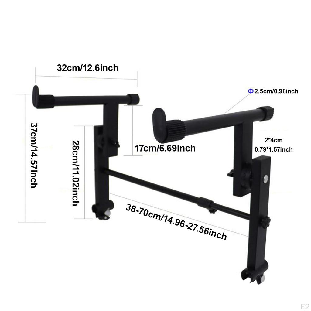 2-stufiger Keyboardständer, Verstellbare Breite Musikinstrumentenzubehör Erweiterung Metall Stapelbar