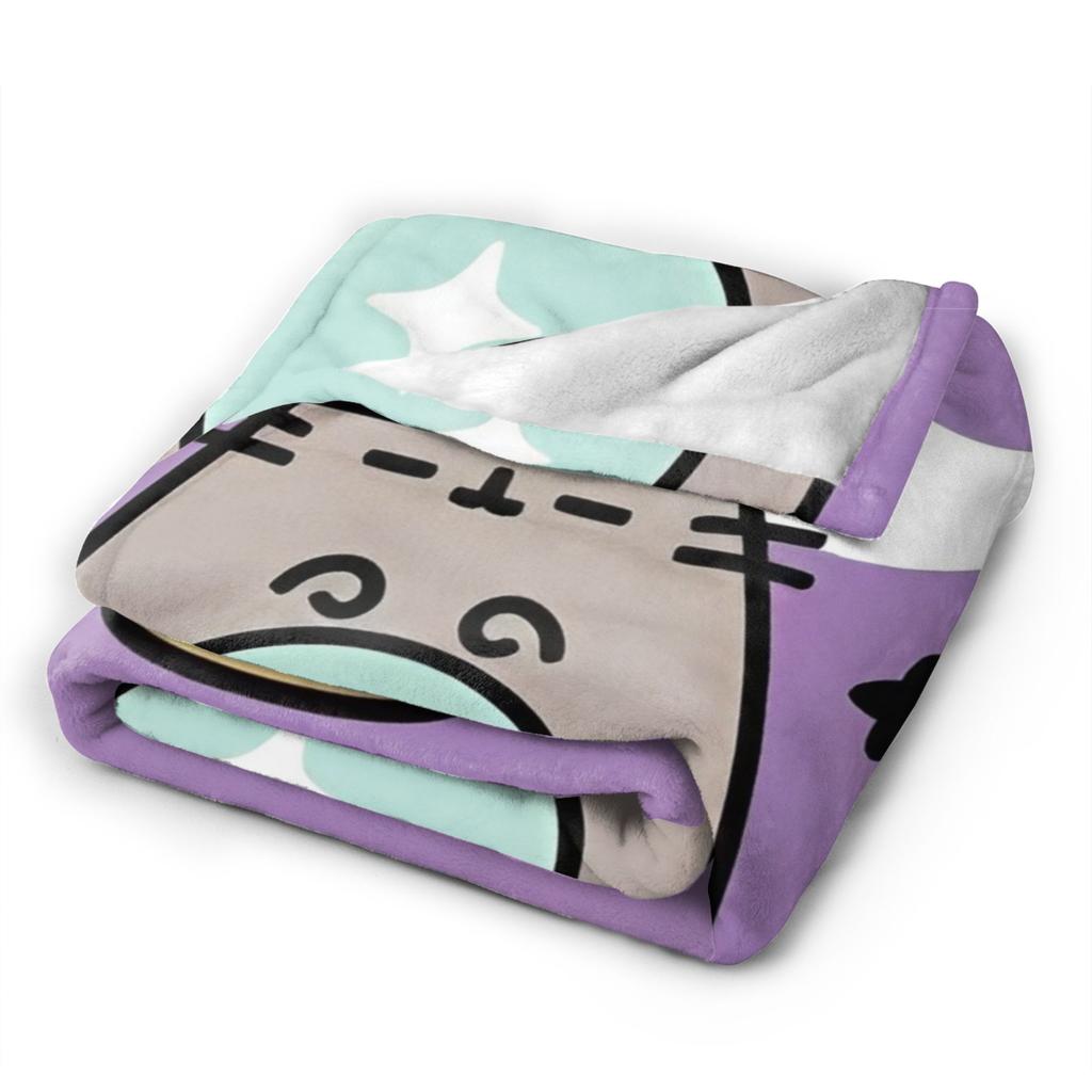 Cartoon Funny Cute Velvet P-Pusheencats Throw Blankets Blanket For Bedding Couch Ultra-Soft Bedding Throws,