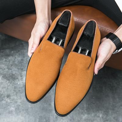 Neue Herren Spitzschuhe Schwarz Gelb Wildleder Oxford Formelle Schuhe Männlich Hochzeit Abschlussball Homecoming Ball Flats Sapato Social Masculino