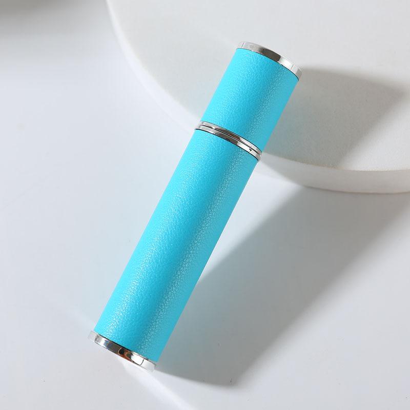 

Портативный флакон для духов для путешествий, мини-дозатор для духов с возможностью повторного наполнения, искусственная кожа, герметичный распылитель для духов, костюм 12ml светло-синий